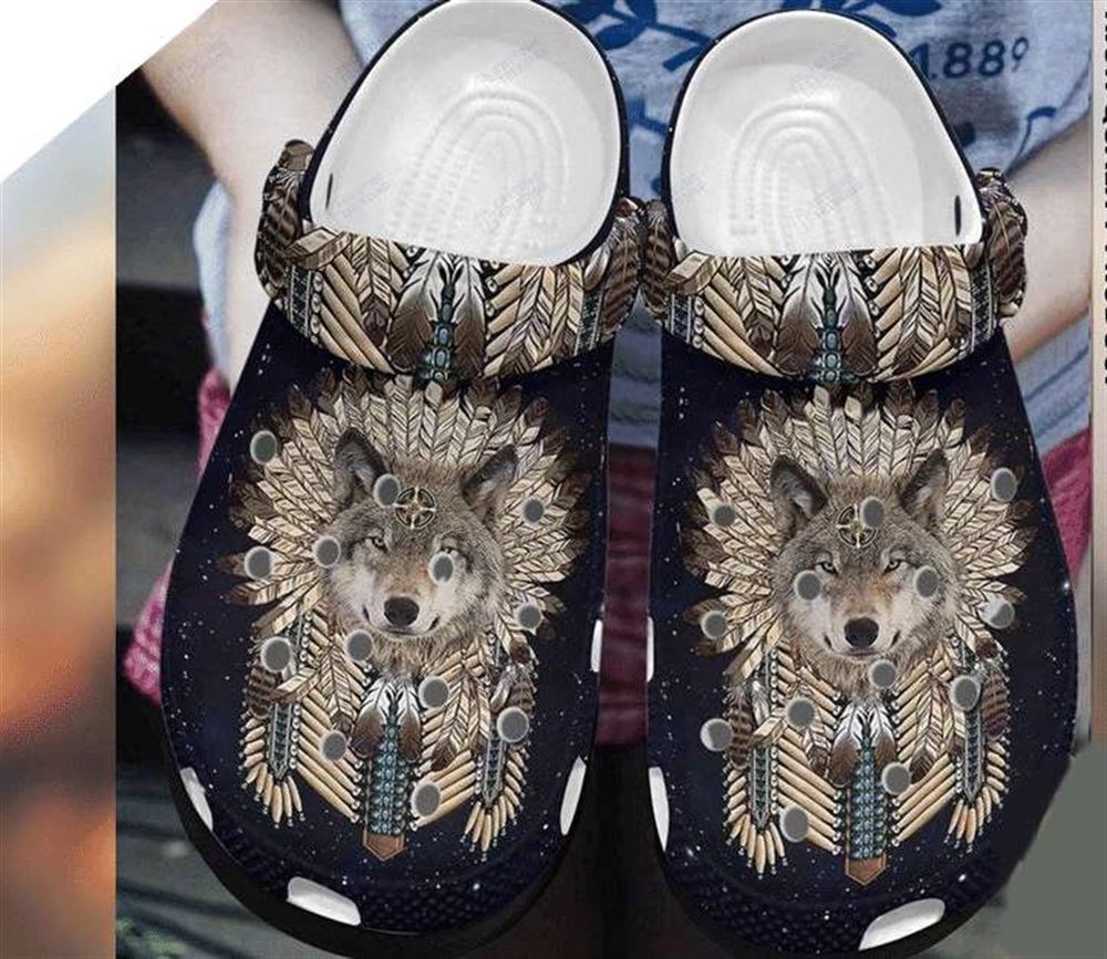 wolf bohemian crocs 3 rubber crocs clog shoes comfy footwear