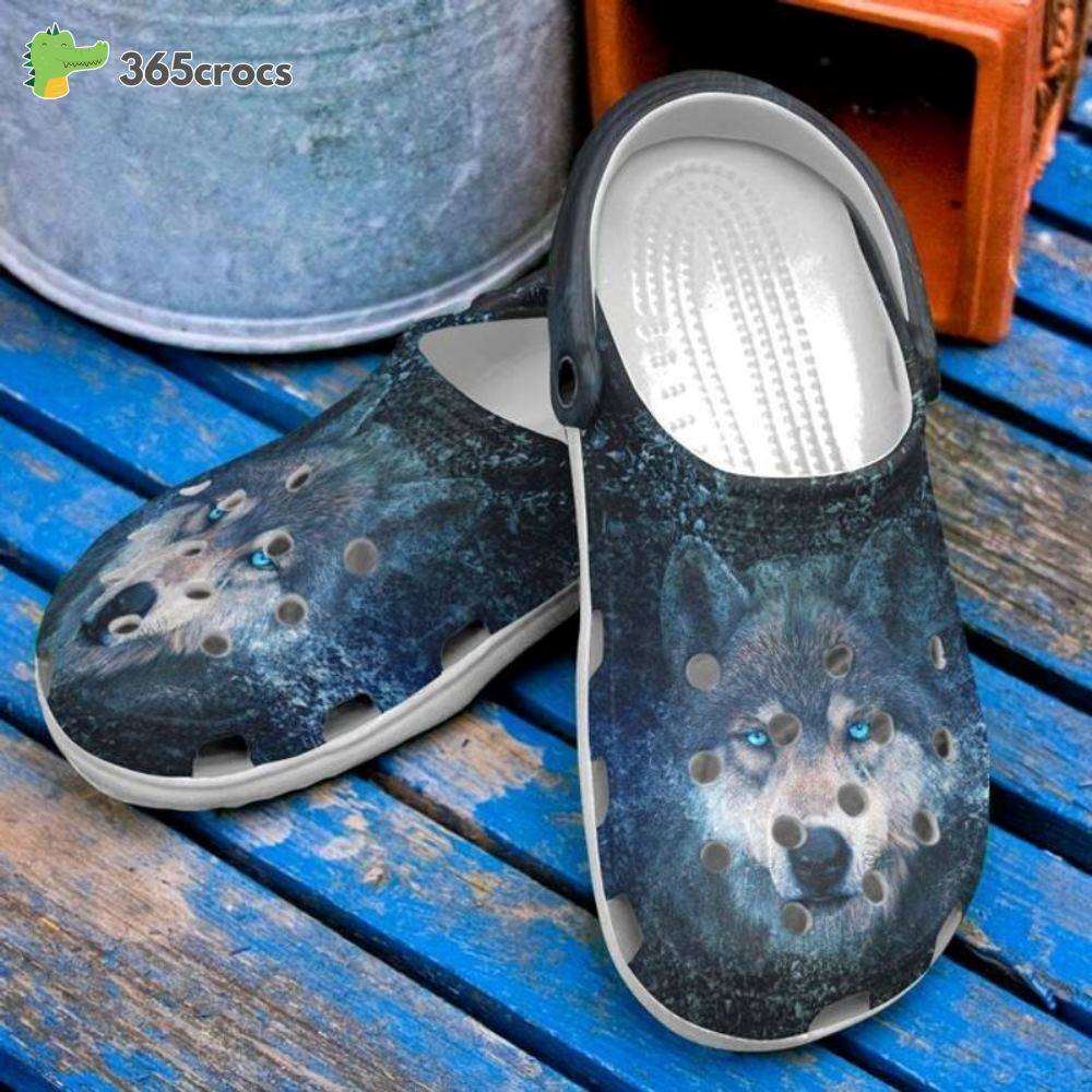 wolf clocsy shoes wolf lovers 3d wolf wild wolf water shoes wild animals lovers crocs clog shoes