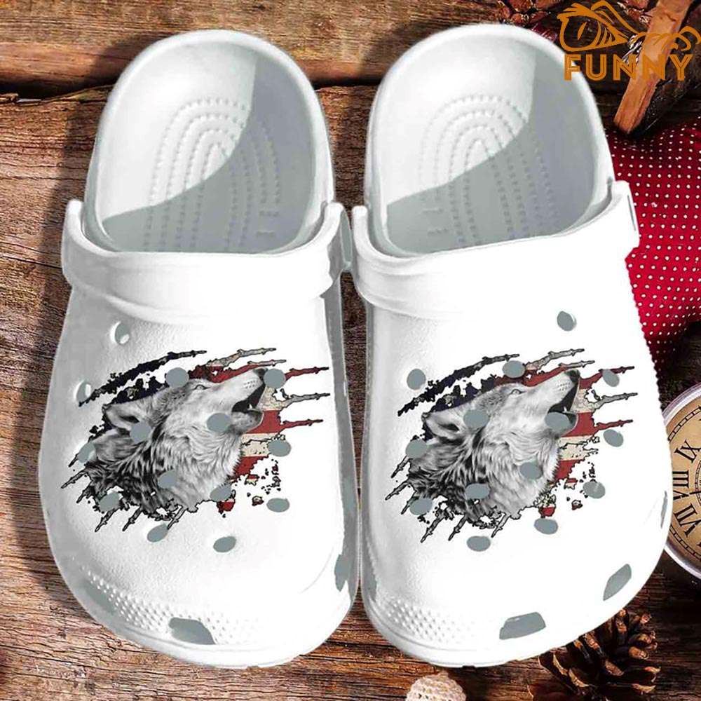 wolf scratch art usa flag crocs discover comfort and style clog shoes with funny crocs