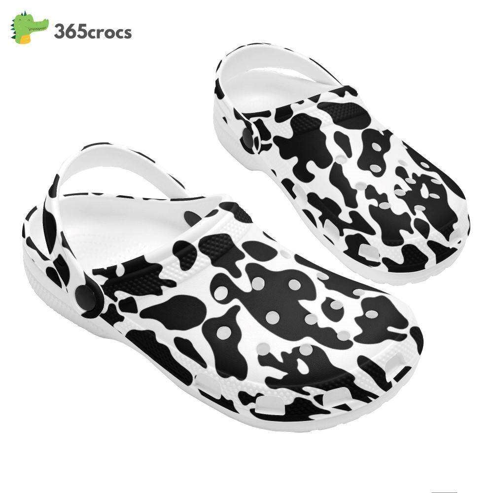 womens crocs with cow print %E2%80%93 perfect for animal lovers and trendsetters