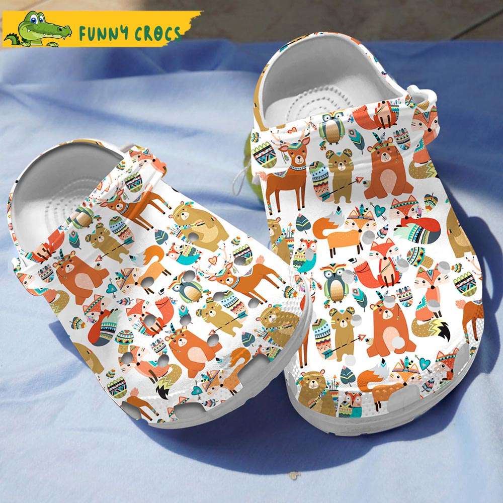 woodland tribal animals native american crocs discover comfort and style clog shoes with funny crocs