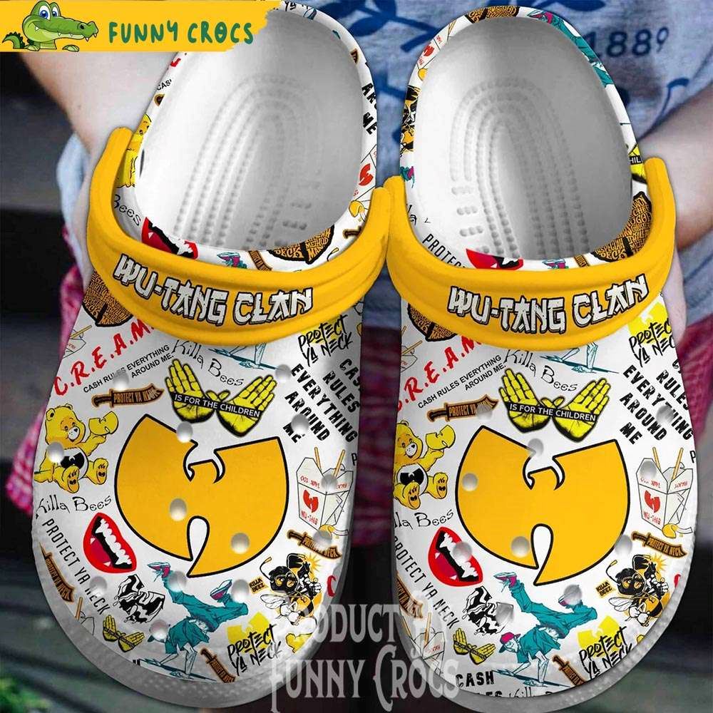 wu tang clan pattern crocs discover comfort and style clog shoes with funny crocs