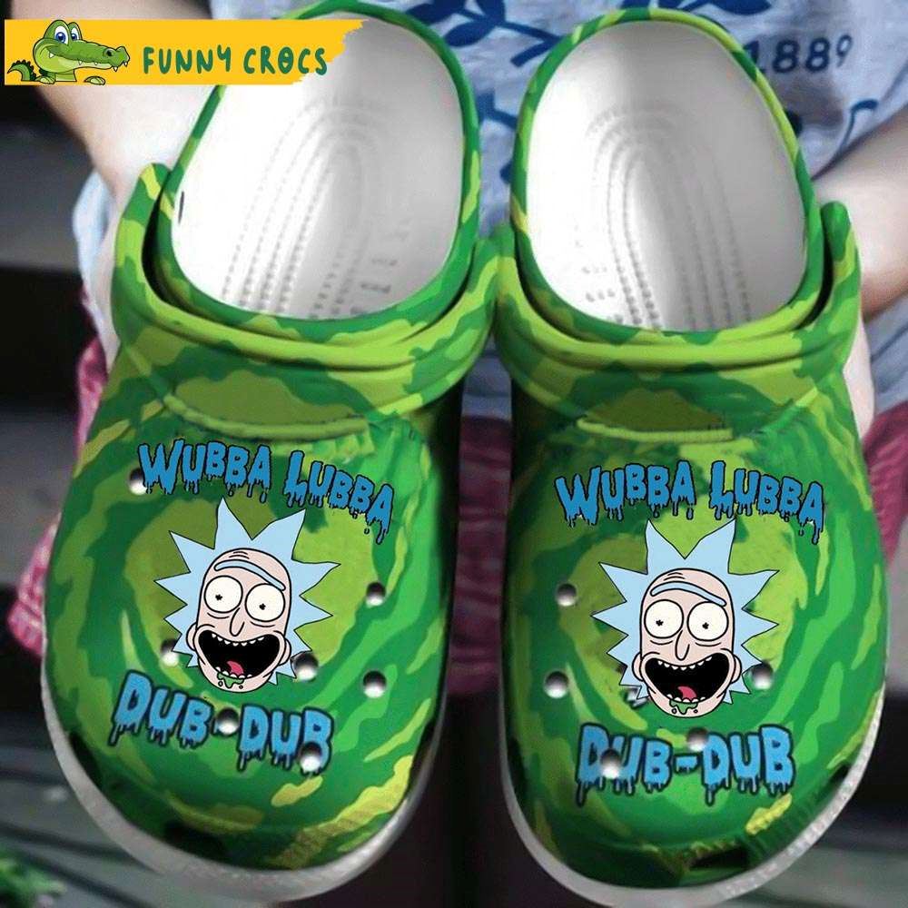 wubba lubba dub dub rick and morty green crocs slippers discover comfort and style clog shoes with funny crocs