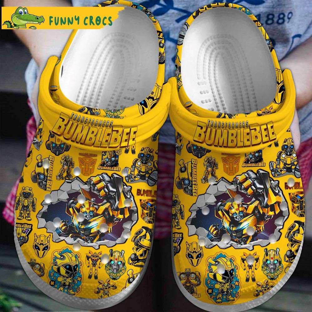 yellow 3d printed bumblebee lined adult crocs fast shipping is available