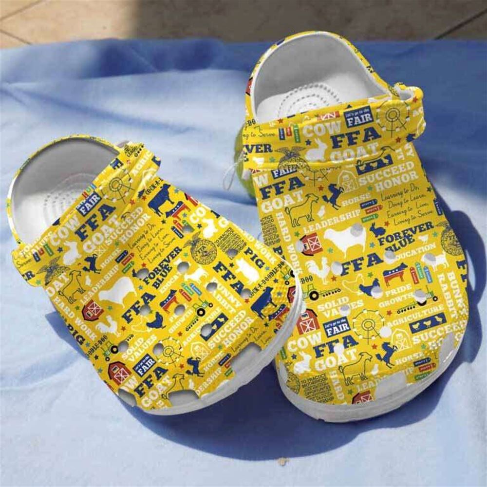 yellow agriculture ffa clogs crocs shoes gifts for male female