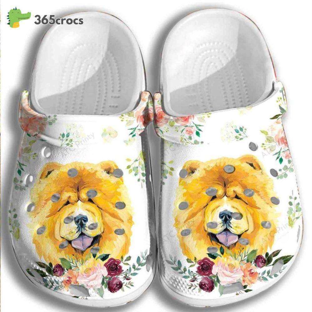 yellow dog croc shoes flower animal shoes flower cute dog lovely dog lover crocs clog shoes