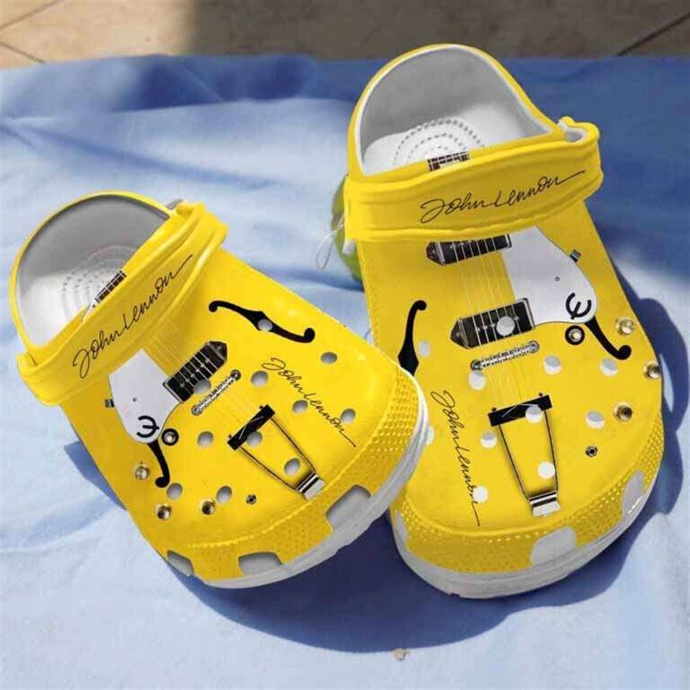 yellow guitar clogs crocs shoes gifts for birthday thanksgiving christmas