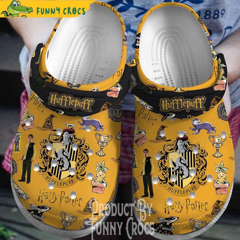 yellow harry potter hufflepuff crocs clogs discover comfort and style clog shoes with funny crocs