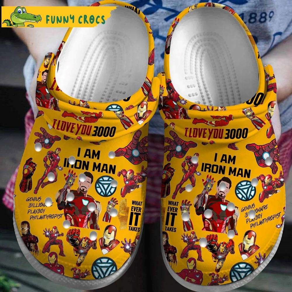 yellow iron man movie crocs slippers discover comfort and style clog shoes with funny crocs
