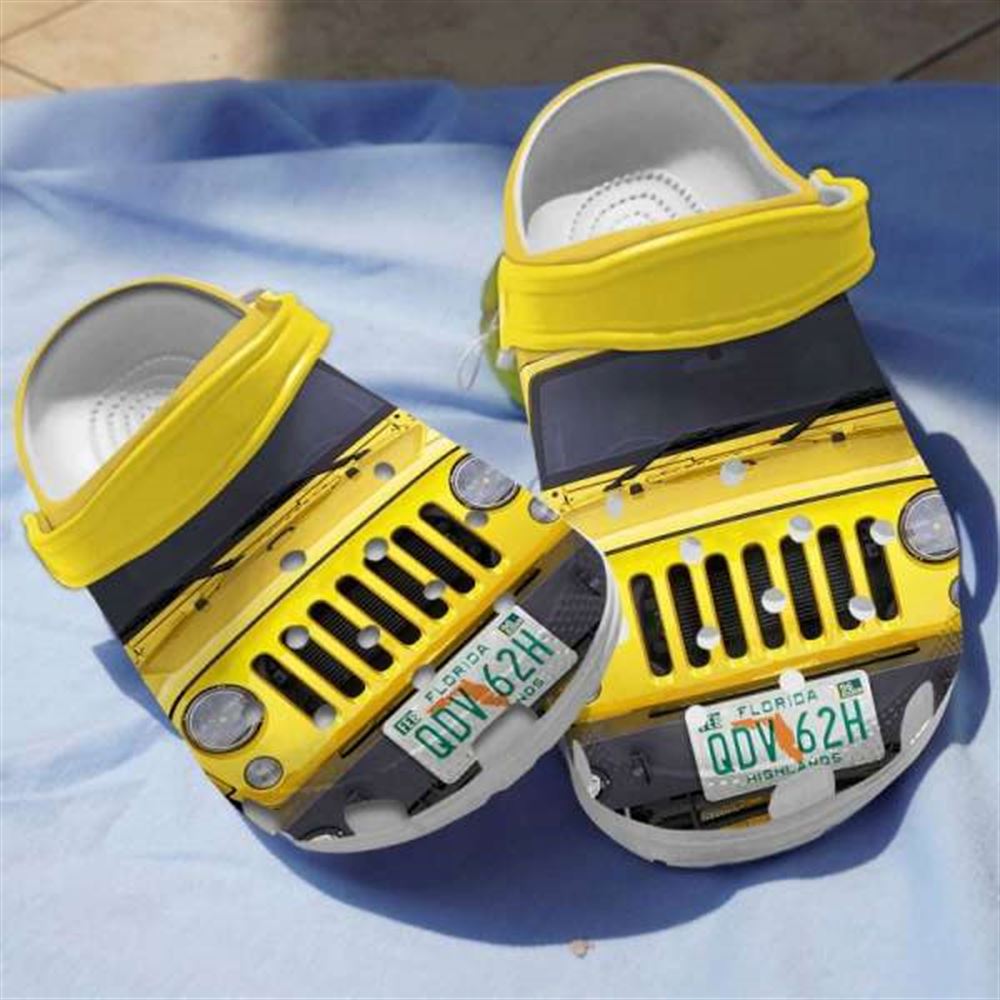 yellow jeep crocs shoes crocband clogs for jeep lover hn
