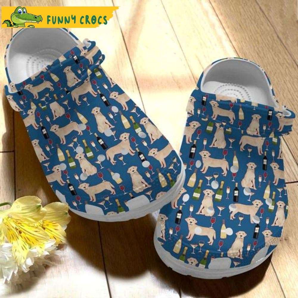 yellow labrador and wine dog crocs discover comfort and style clog shoes with funny crocs