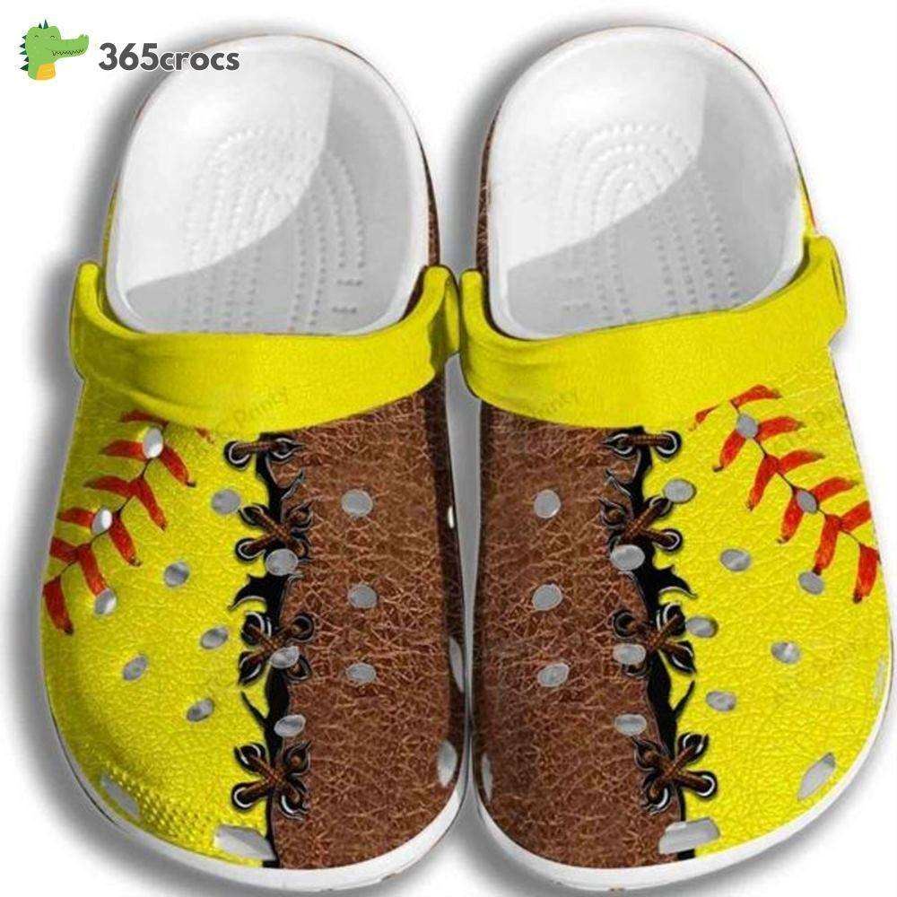 yellow softball croc shoes softball shoes sport lovers for your friend in christmas crocs clog shoes
