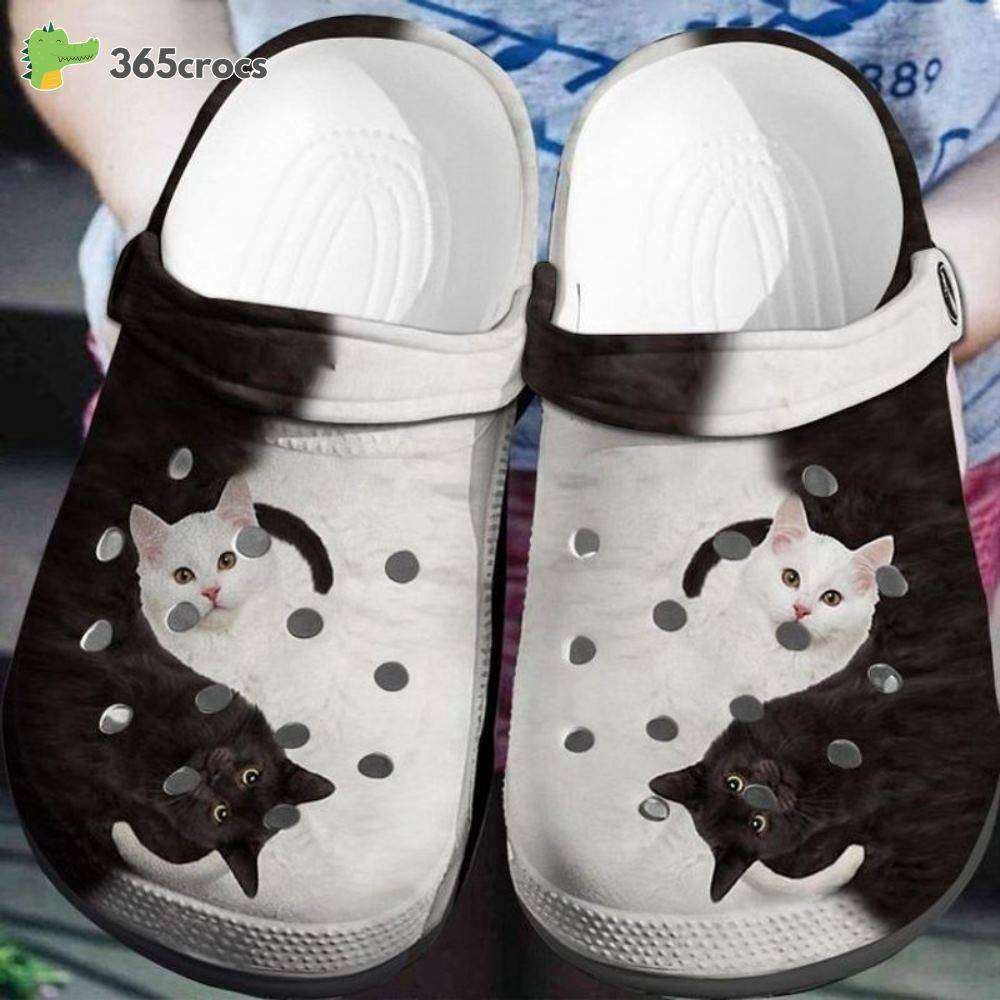 yin yang cats crocband clog comfortable for mens womens kitten mom crocs clog shoes