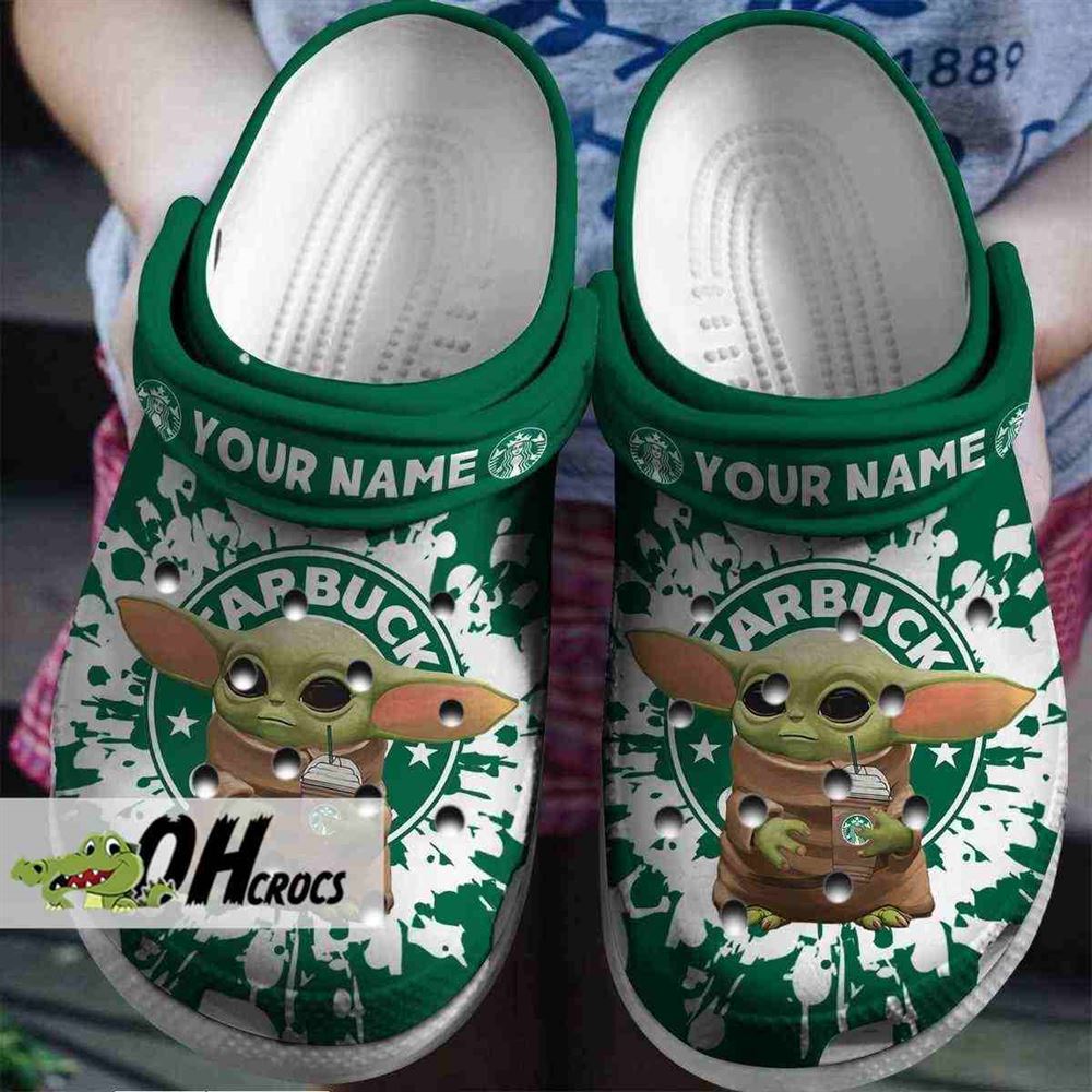 yoda starbucks crocs customized galactic brew clog shoes gift