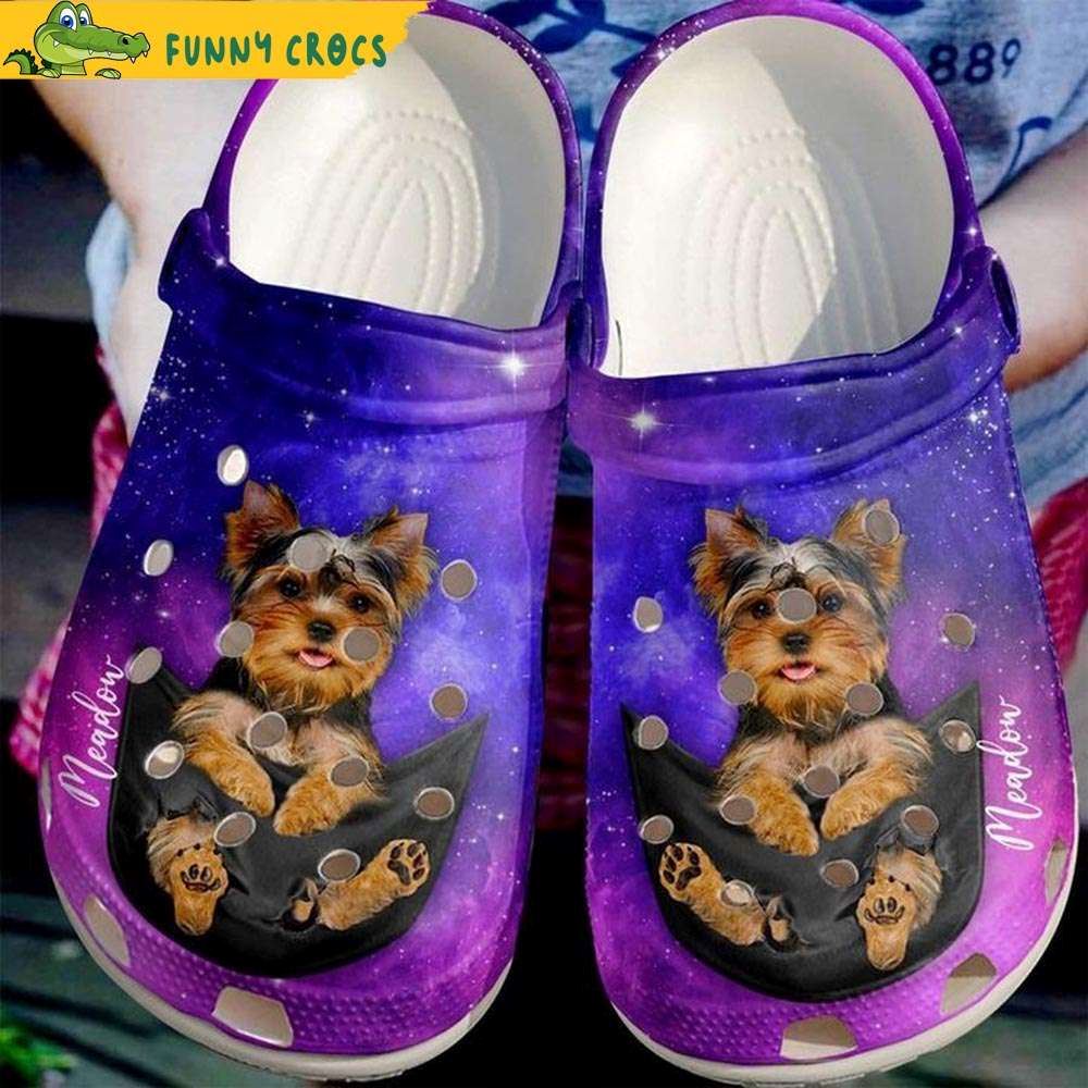 yorkshire terrier galaxy crocs discover comfort and style clog shoes with funny crocs