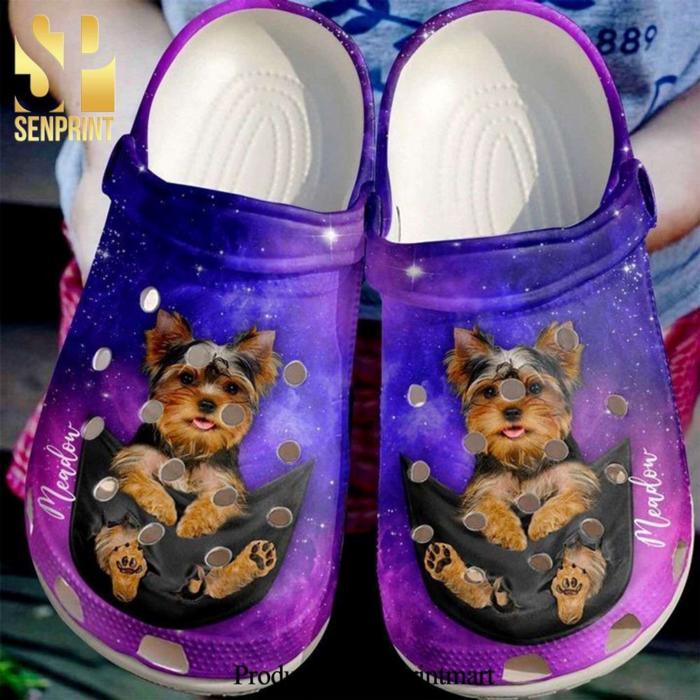 yorkshire terrier personalized yorkie pocket galaxy all over printed classic crocs crocband clog