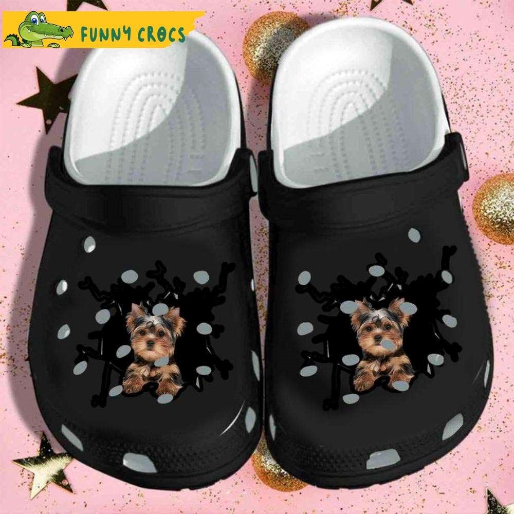 yorkshire terrier wall broken dog crocs discover comfort and style clog shoes with funny crocs