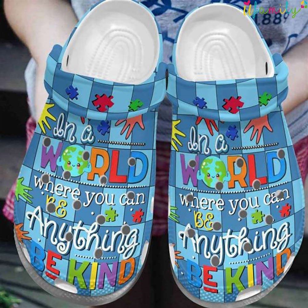 you can be anything be kind puzzle pieces crocs discover comfort and style clog shoes with funny crocs