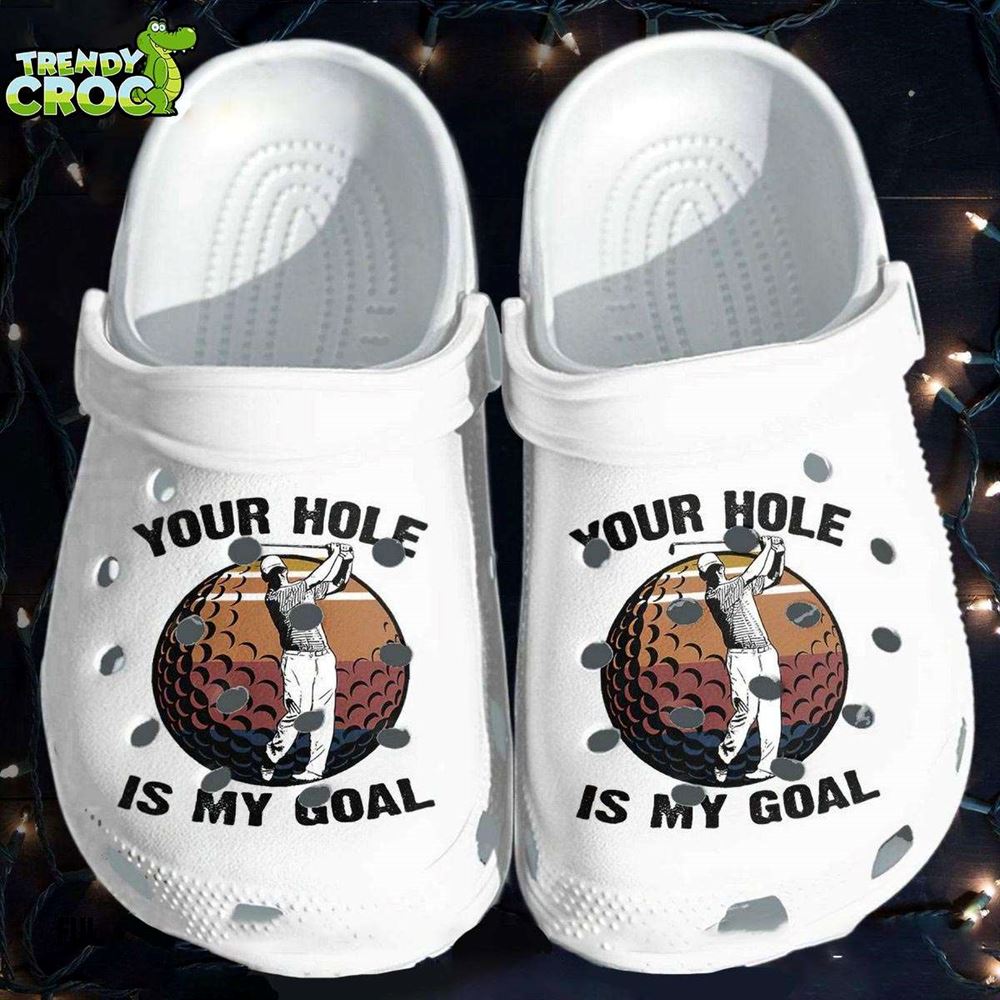 your hole is my goal lightweight classic white crocs