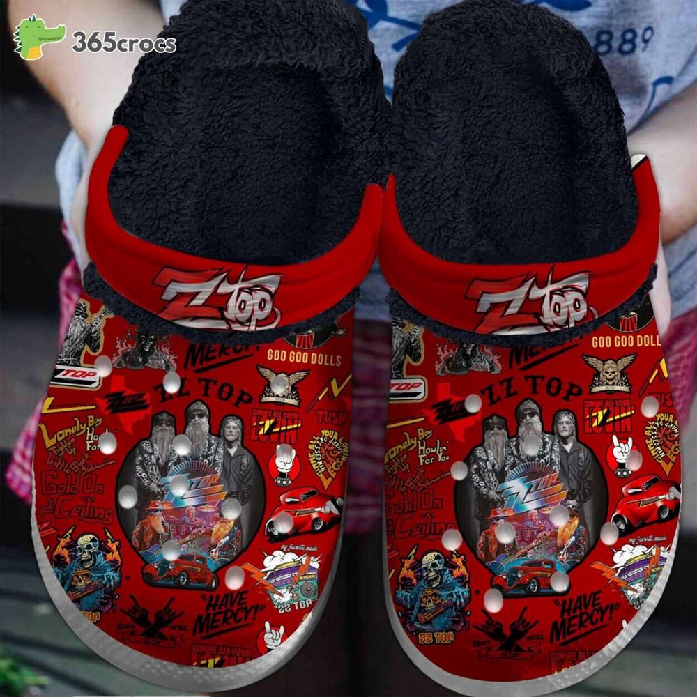 zz top rock music edition comfort lined crocs for classic rock lovers