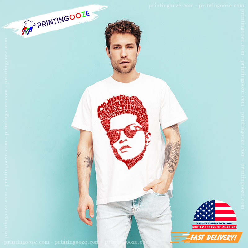Bruno Mars Greatest Hits Lyrics Shape 2023 Unisex T-shirt