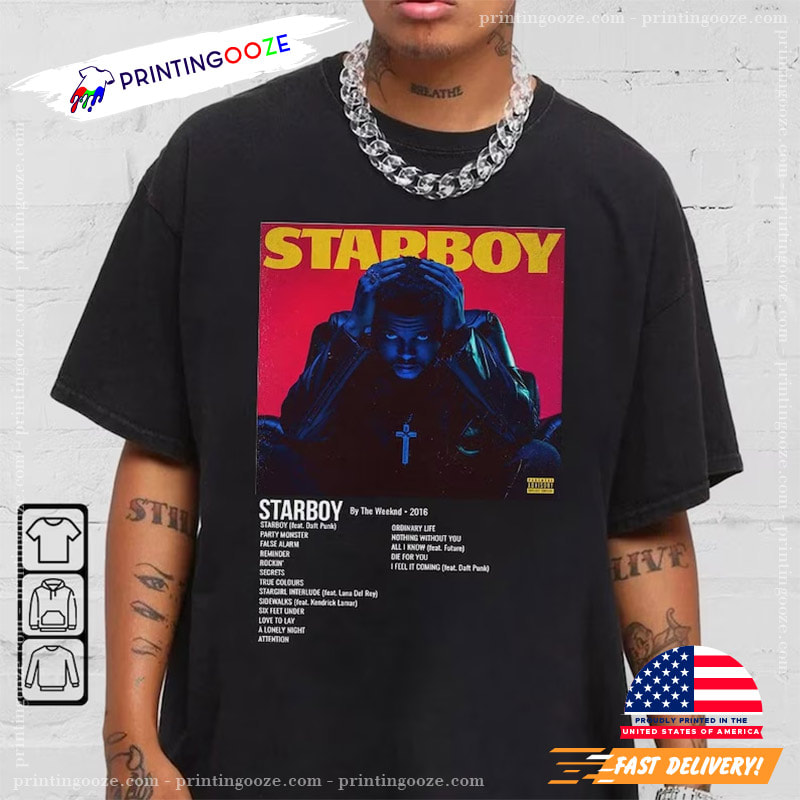 The Weeknd Starboy Tour Merch, Minimalist Album Music Tee