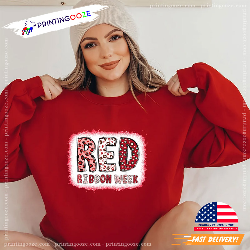 Red Ribbon Week Merch Red Ribbon Week, We Wear Red For Awareness T-Shirt - Unleash Your ...