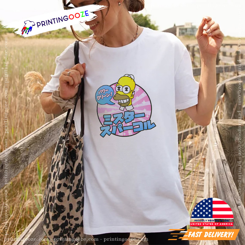 Delta Men's Mr. Sparkle Homer Simpson Japanese Graphic Tee - The Simpsons T-Shirt