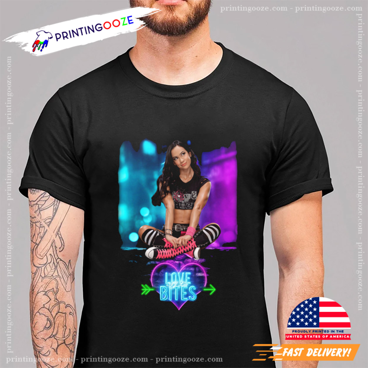 AJ Lee Love Bites Wrestling Fan T-shirt - Unleash Your Creativity, image size:1250x1250