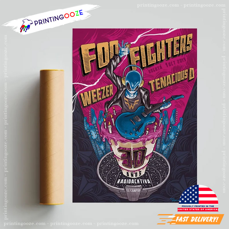 weezers tobacco Foo Fighter Music Weezer Tenacious D Concert Retro Poster