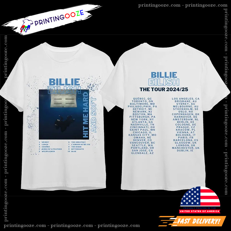 Billie Eilish Hit Me Hard and Soft The Tour 2024-2025 2 Sided Tee