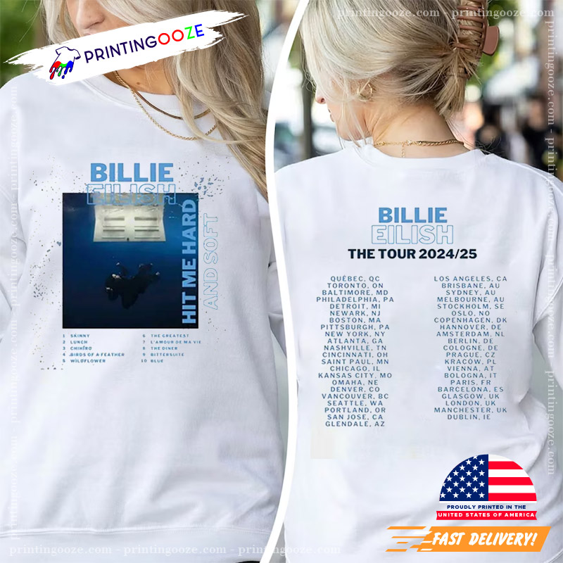 Billie Eilish Hit Me Hard and Soft The Tour 2024-2025 2 Sided Tee