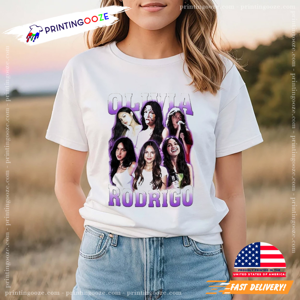 Olivia Rodrigo Collage Vintage 90s Tee - Unleash Your Creativity
