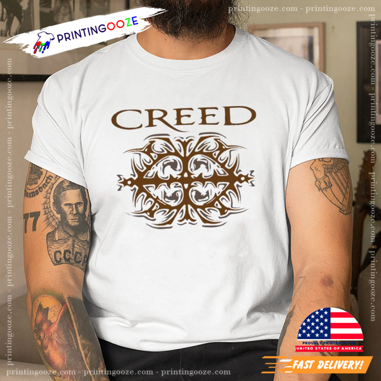 Creed Men's Logo Premium Slim Fit Tee - Official Merch, Stylish & Comfortable
