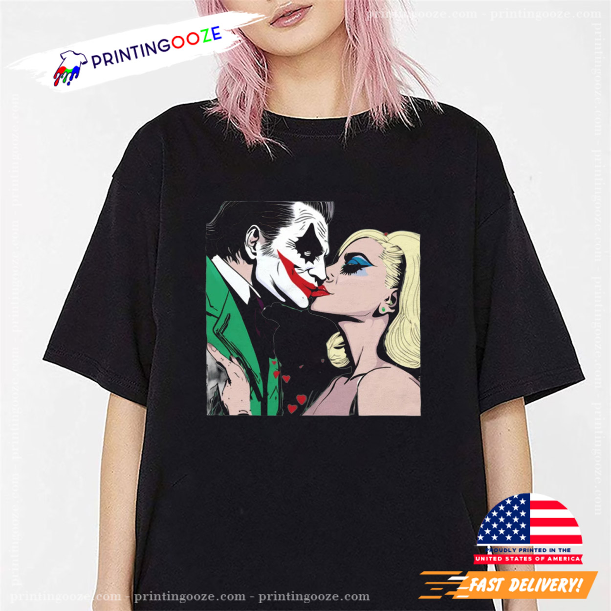 Joker Kiss Harley Quinn Lady Gaga Graphic Tee - Unleash Your 