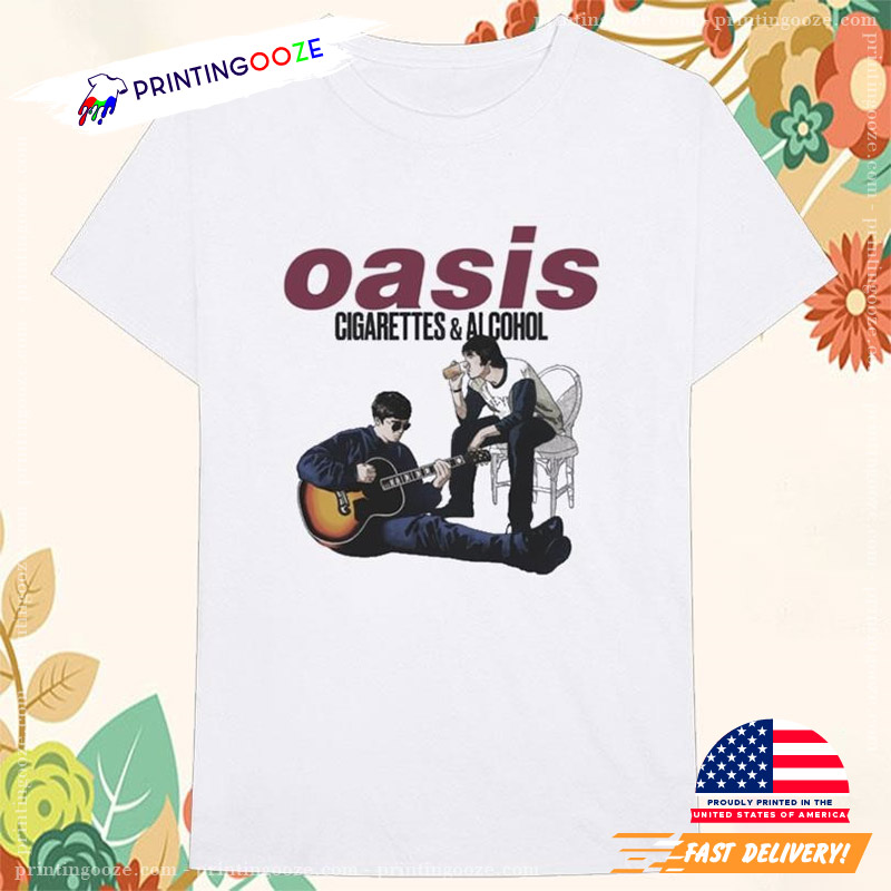 Oasis Cigarettes And Alcohol Guitar T-shirts - Unleash Your Creativity