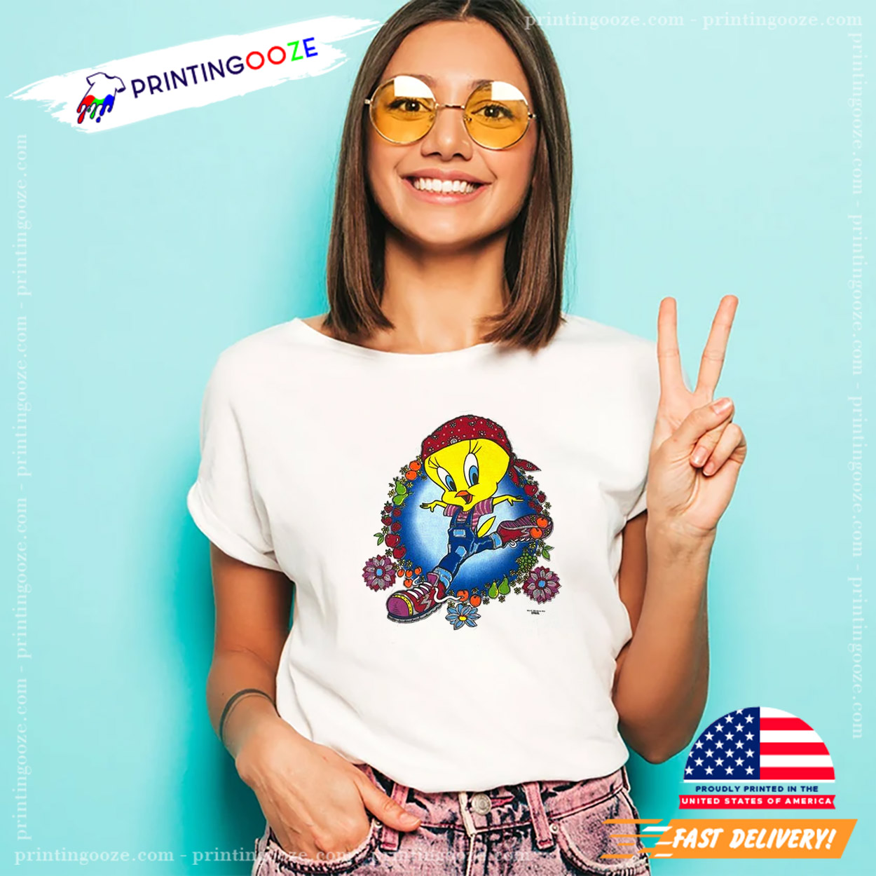 Tweety Looney Vintage 90s Tunes Bird Shirt T T-Shirt T-shirt Size 