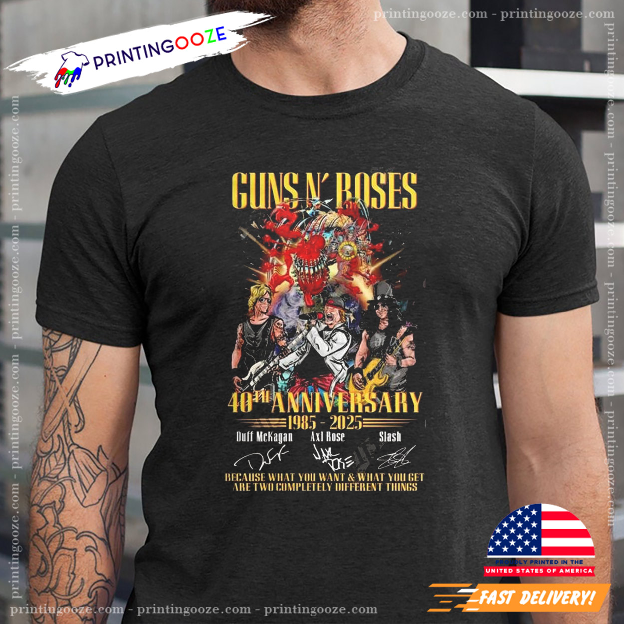 Guns N' Roses 40th Anniversary Signatures Shirt - Unleash Your