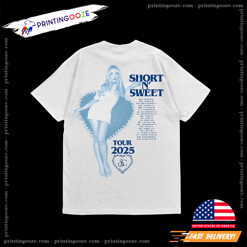 Sabrina Carpenter Short N Sweet New Album Tour 2 Sided Shirt