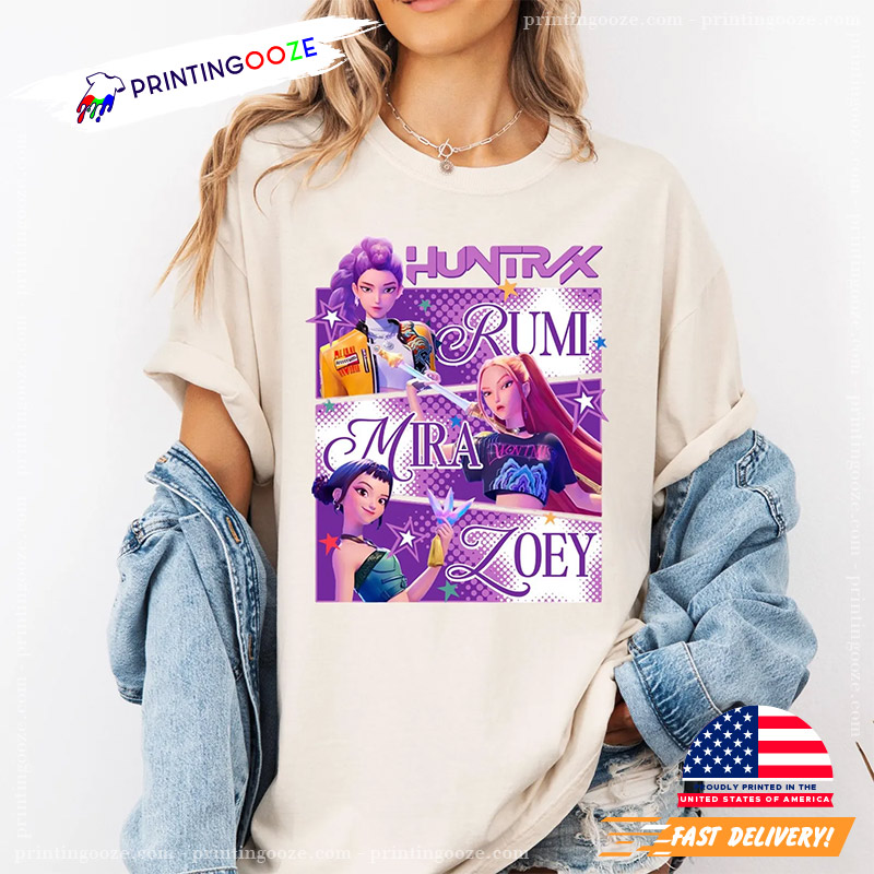 Rumi Mira And Zoey Huntrix Girls Comfort Colors Tee - Unleash Your