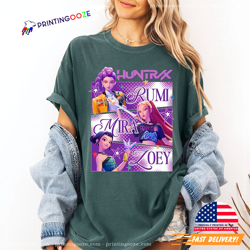 Rumi Mira And Zoey Huntrix Girls Comfort Colors Tee - Unleash Your