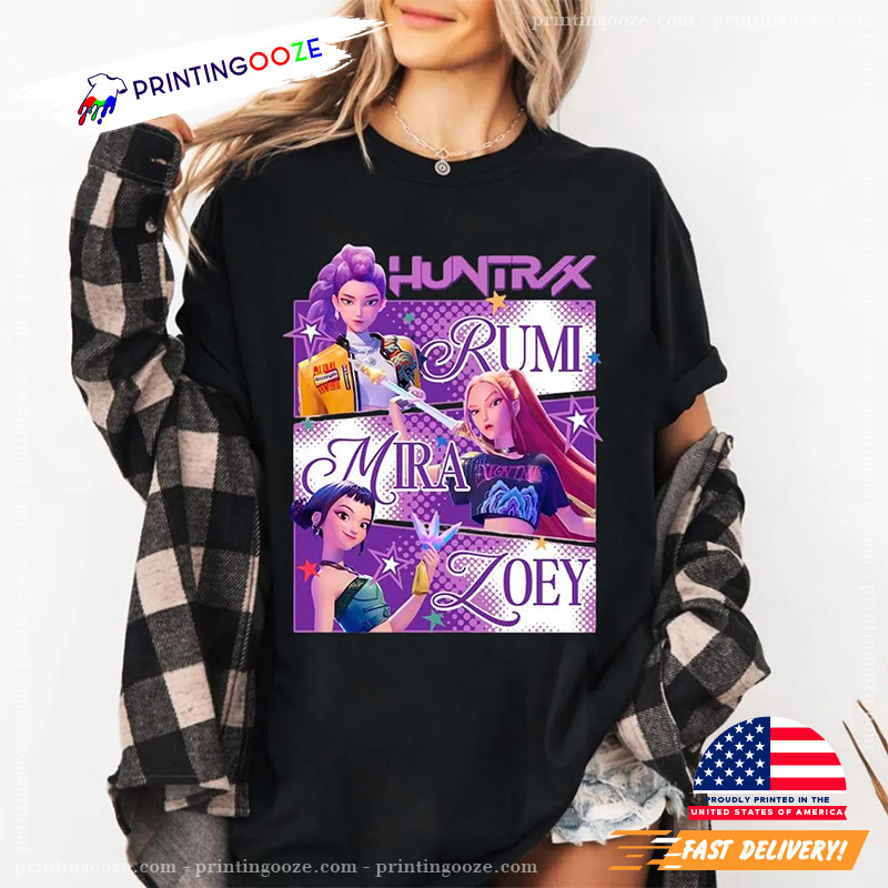 rumi！ Rumi Mira And Zoey Huntrix Girls Comfort Colors Tee - Unleash Your