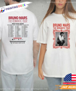Bruno Mars The Romantic Tour Dates 2-sided T-shirt - Unleash Your