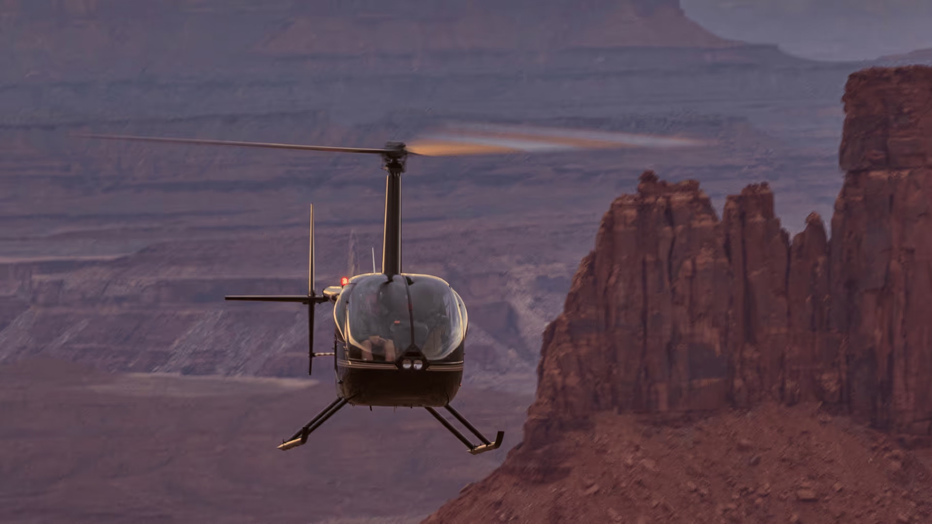 Helicopter Tour in Moab flying over the area