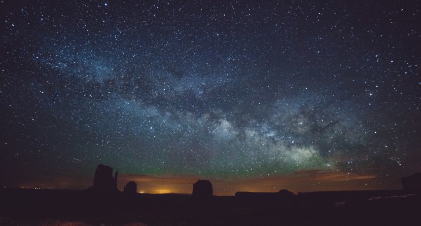 Night sky full of stars over Monument Valley Navajo Nation