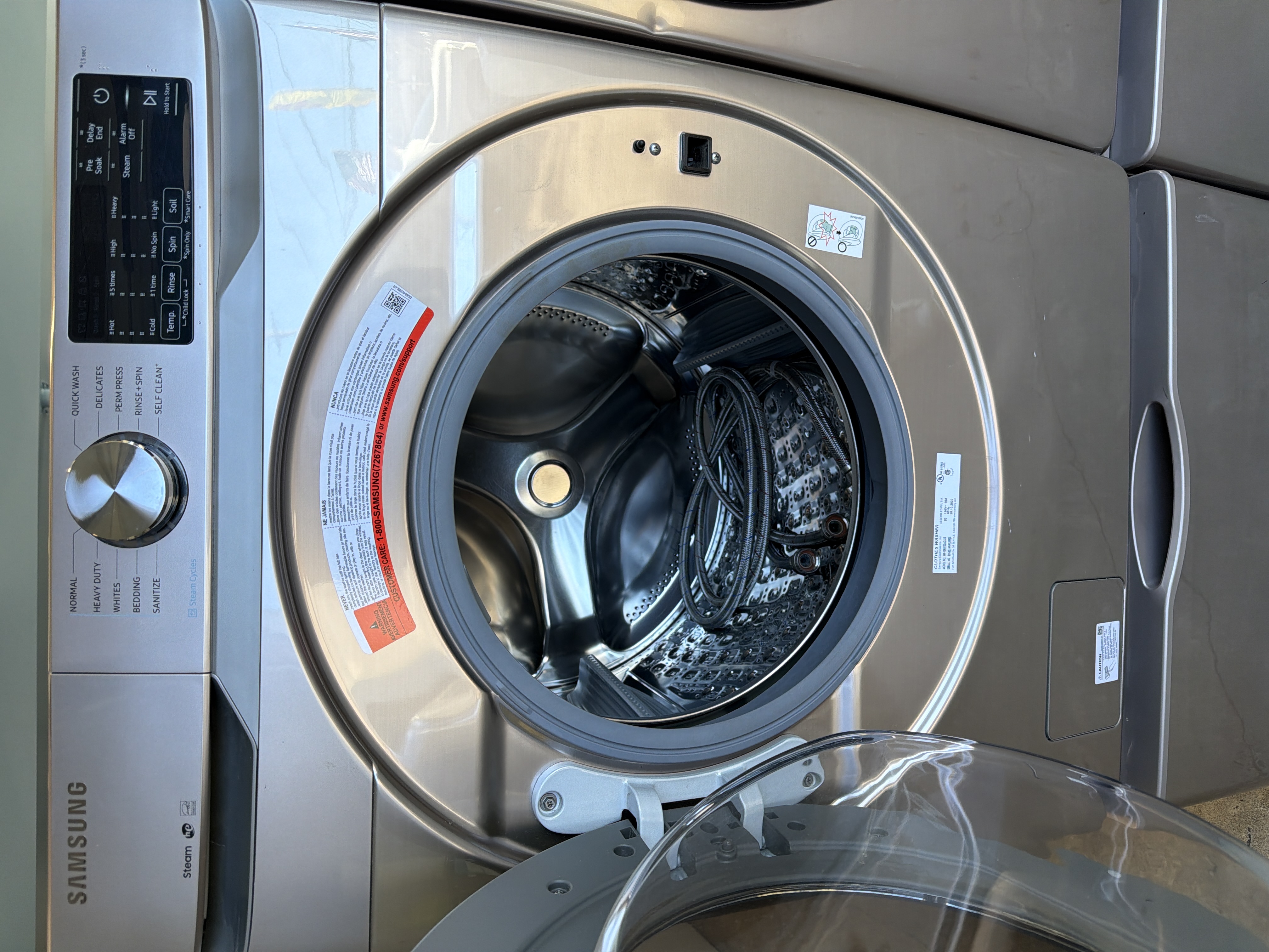 Front load washer and dryer set with pedestals. - $899.00 - SS-WD-0000045