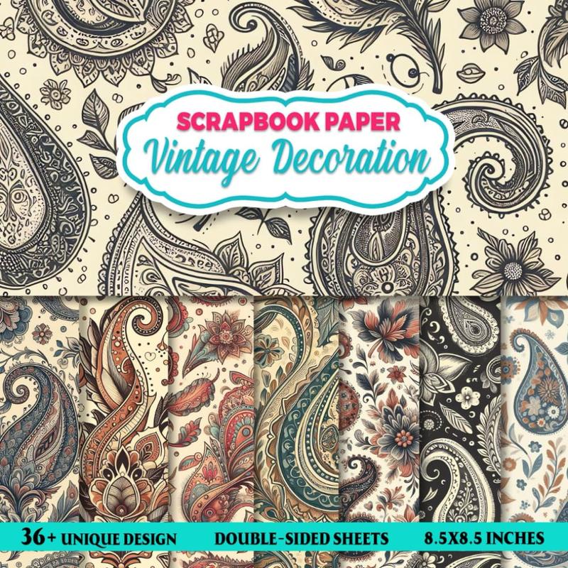 Vintage Decoration Scrapbook Paper: 36 Pages of Nostalgic Designs for Junk Journaling, Collage Art, Decoupage, and Paper Crafts