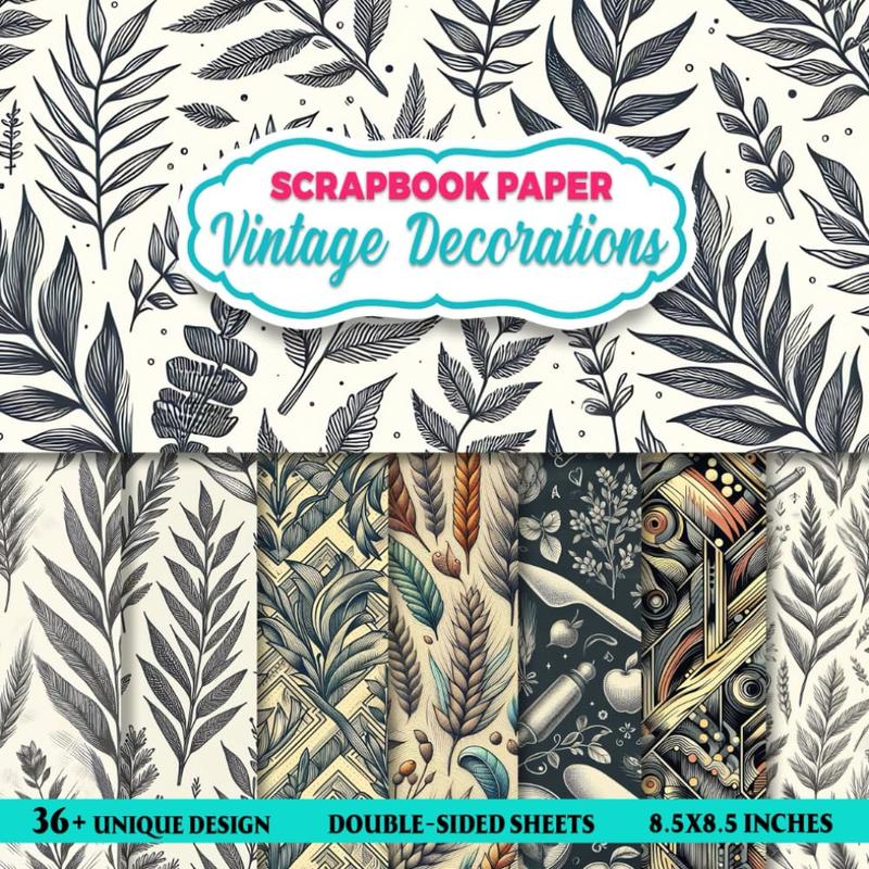 Vintage Decorations Scrapbook Paper: Beautiful Classic Designs For Papersing, Junk Journals, Collage Art, Decoupage and Paper Crafts