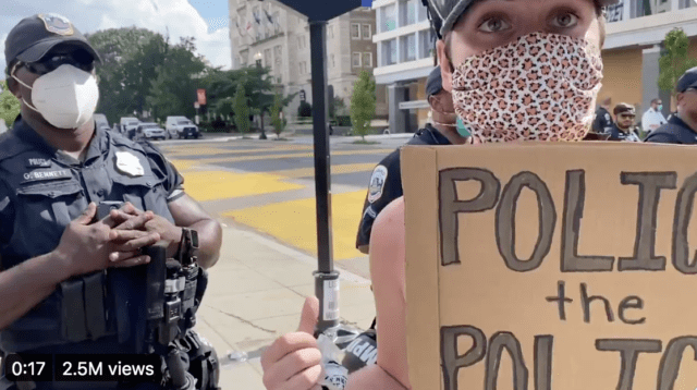 white protester