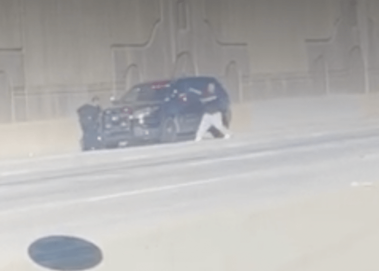 armed man crashes